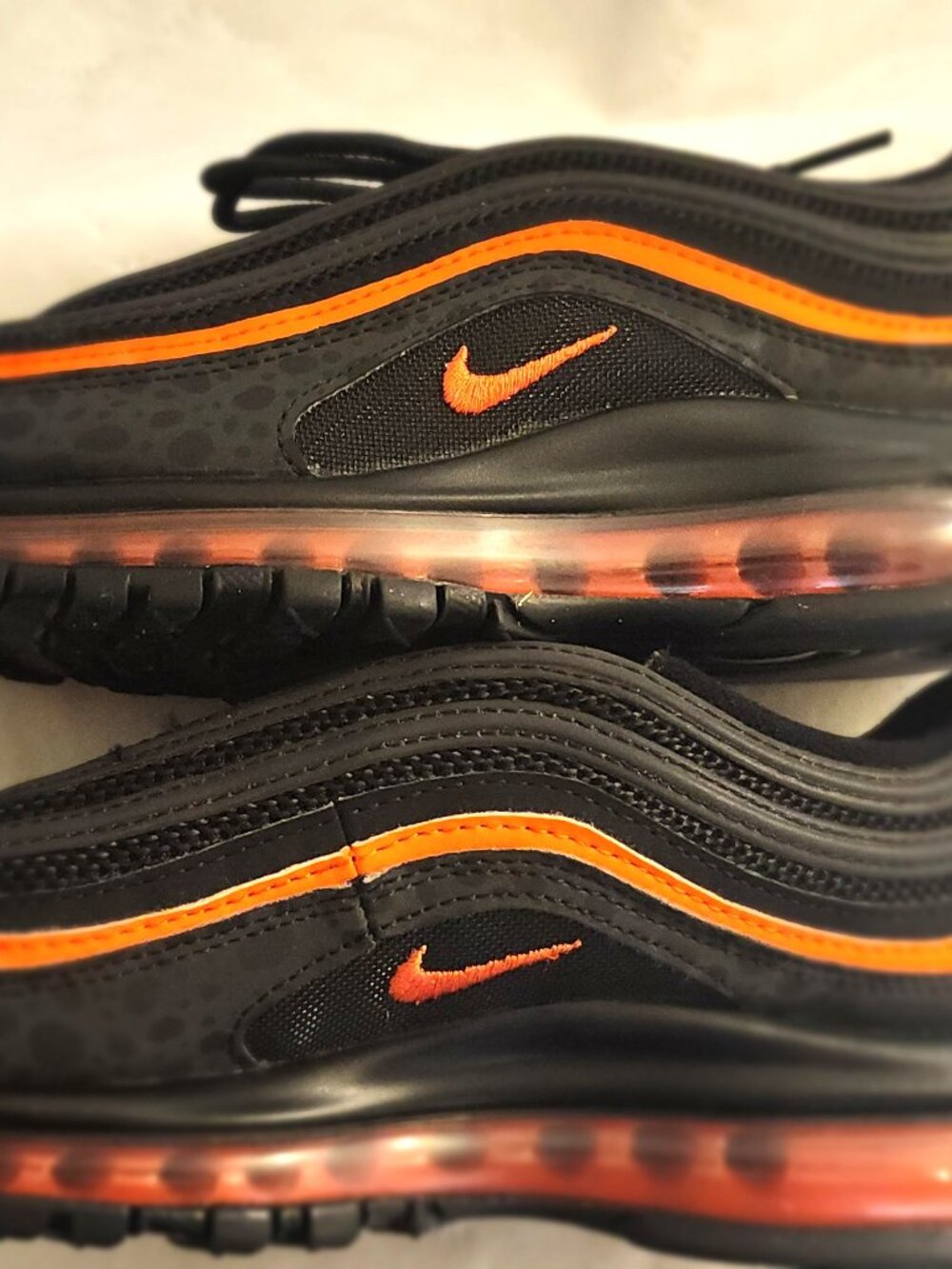 Nike Air Max 97 Black Safety Orange Crimson Size 6.5Y